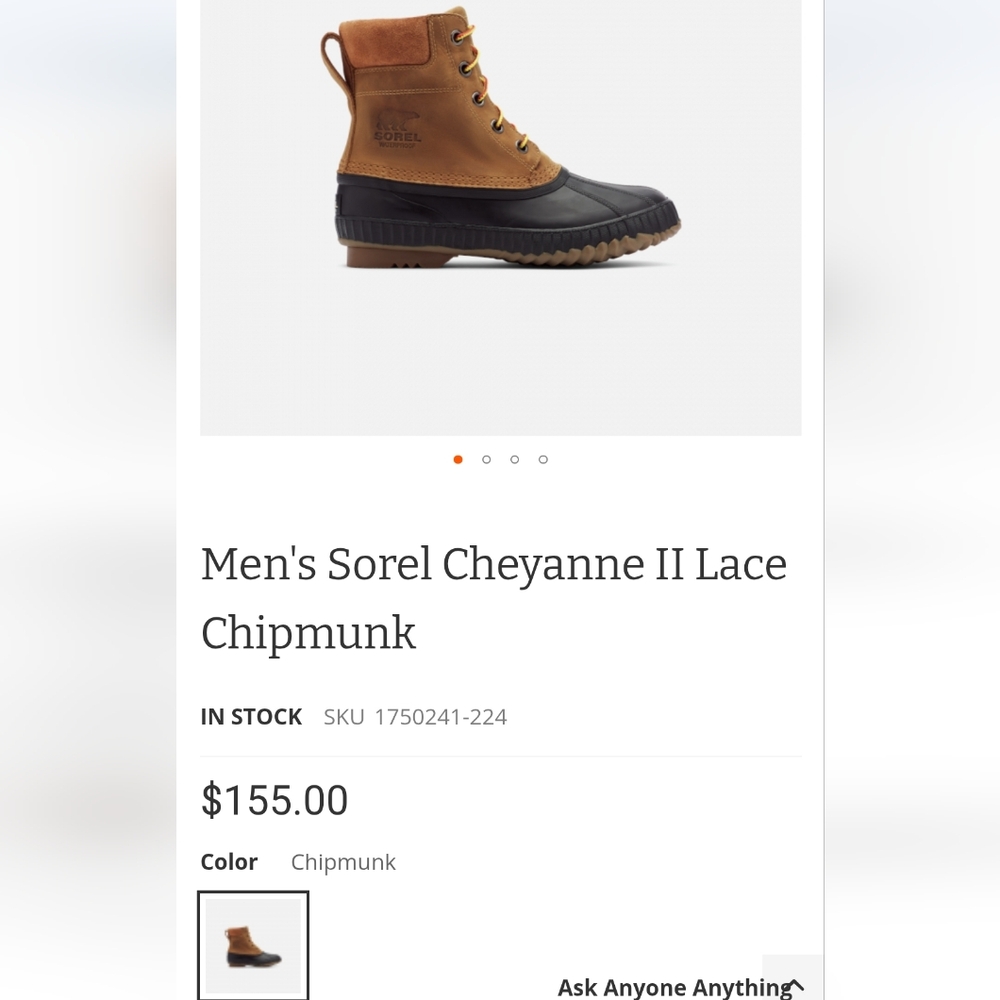 Sorel Cheyanne II Lace Boots - Tan Leather Size 8